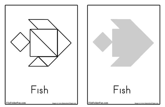 七巧板图片大全(七彩板拼图图片大全)