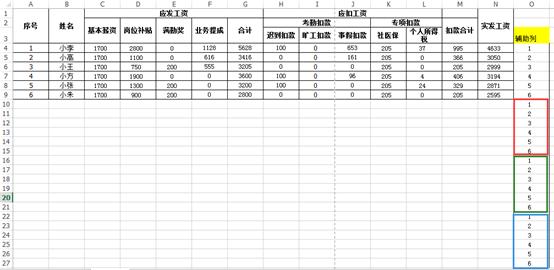 如何快速制作工资条(excel工资表变工资条教程)
