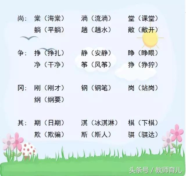 形声字有哪些（小学形声字大全对照表）